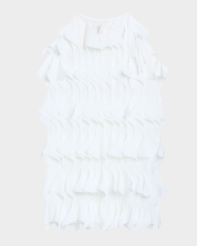Wavy Ruffle Sleeveless Top